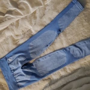 DoYouEven Sky Blue Impact Seamless Leggings - Small